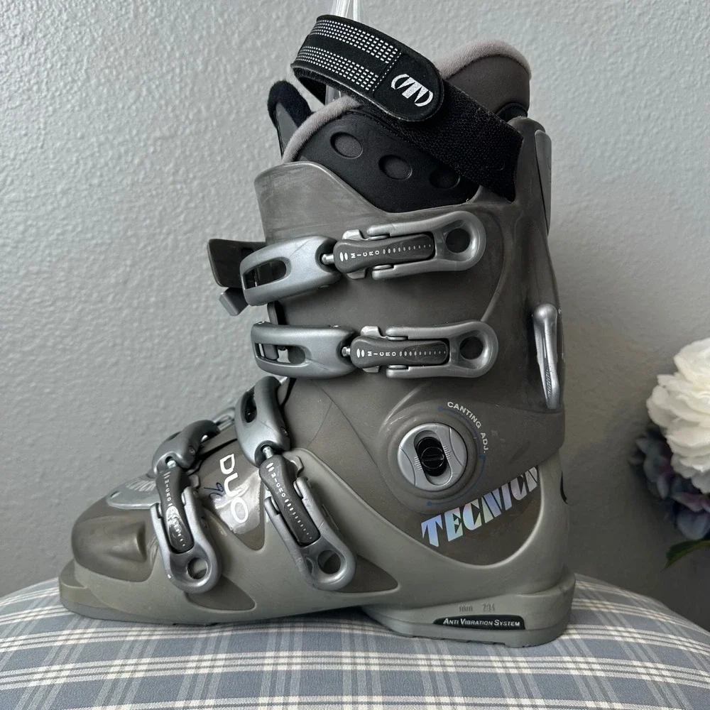 Tecnica Ski Boots Duo 90 Anti Vibration System Canting‎ Adj. Size 7.5  25.5 Grey